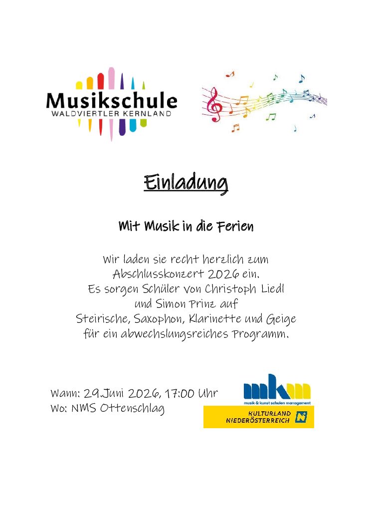 Mit Musik in die Ferien